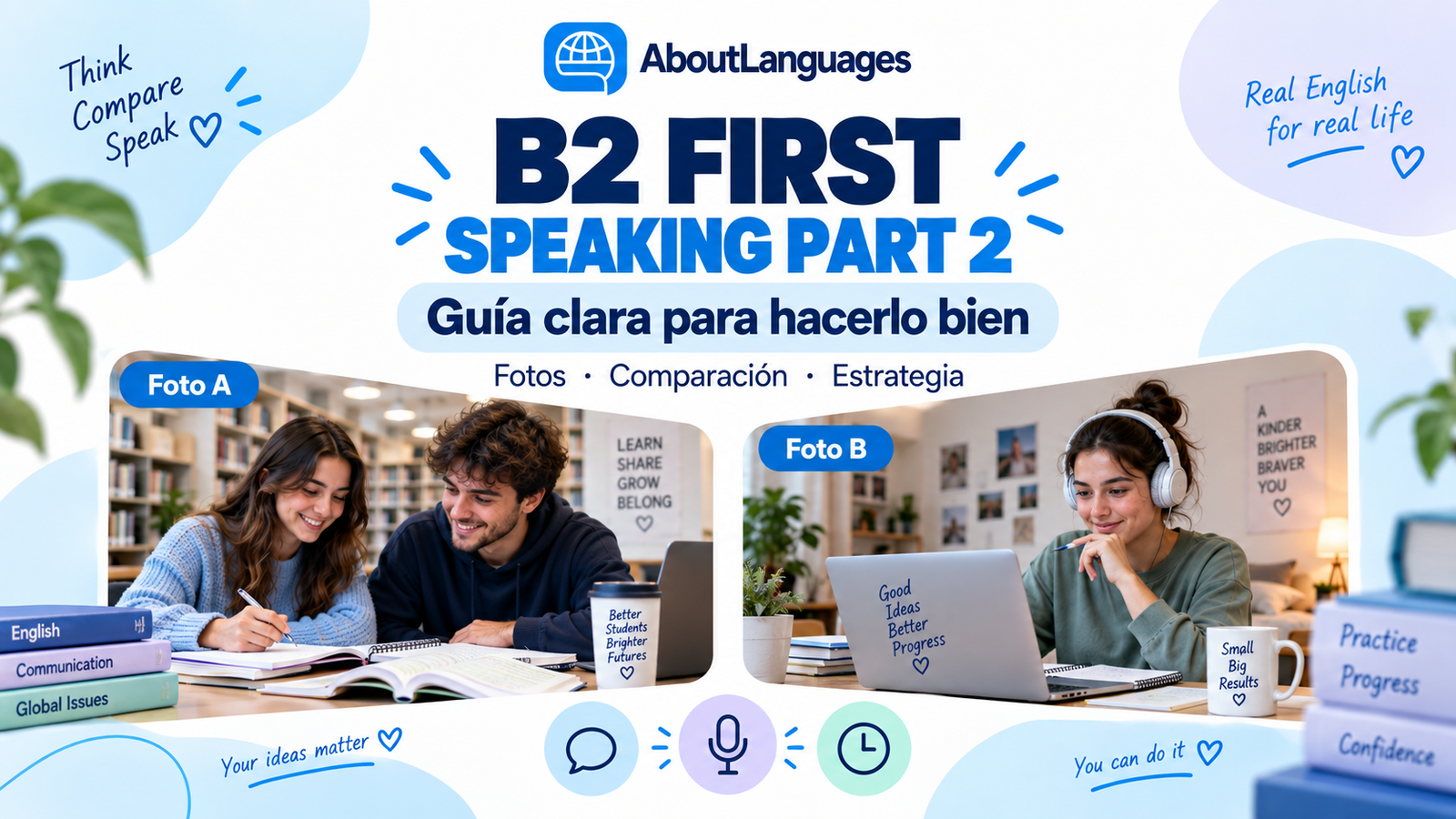 B2 First Speaking Part 2 para aprender a comparar fotografías