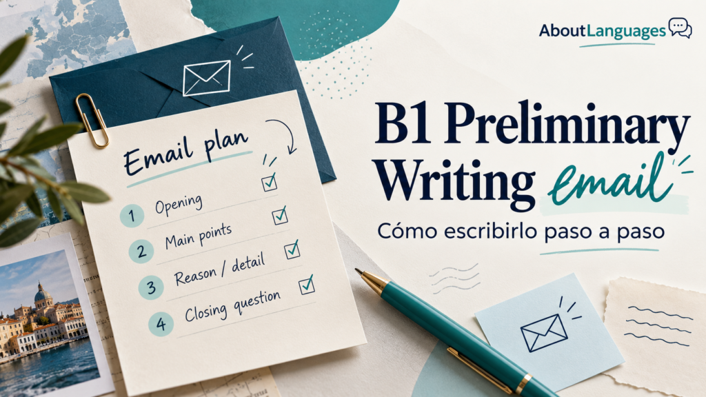 B1 Preliminary Writing email: guía visual paso a paso para escribir un email